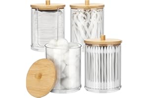 GOWKEEY 4 Dispensadores de Discos Desmaquillantes, Contenedores para Sostener Hisopos, Cajas Organizadoras para Almohadillas de Algodón, para Cosméticos, Bolas de Algodón y Hisopos