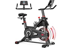 DMASUN Heimtrainer Fahrrad Profi mit Weichem Sitzbezug, Ergometer Hometrainer Fahrrad mit LCD-Monitor, Kardio Training Cycling Bike Indoor, Fitnessbike 160 kg Belastbar