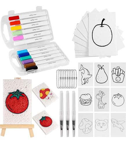 Lasuroa Magisches Schaumtexturpapier-Set – 10 Blätter, Blumenform, Mit Wasserpinseln