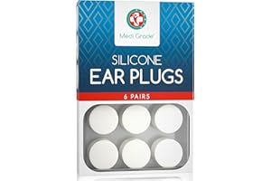 ‎MEDI GRADE Silikonowe Zatyczki do Uszu [6 Par] od Medi Grade - Stopery do Uszu do Dopasowania na Chrapanie 27dB – Zatyczki do Uszu Wielorazowe z Redukcją Szumów