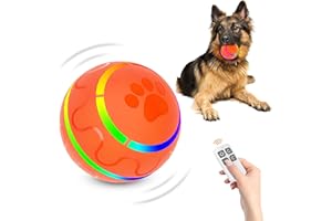 CUXMUX Active Rolling Ball For Dogs,Interactive Dog Toys,Remote Control Dog Ball,Best Gifts for your dog Peppy Pet Ball for Dogs Orange