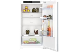 NEFF KI1312FE0, N 50, Built-in Refrigerator, 102.5 x 56 cm, 165 L Cooling, Made in Germany, Quiet, Safety Glass, FreshSafe Drawer, Eco Air Flow for Constant Indoor Temperature, Flat Hinge