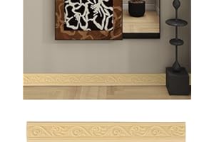 YCBTREE Samoprzylepne listwy sztukatorskie 3D, bordiura tapetowa, samoprzylepna (4 x 2,3 m x 6 cm x 4 mm, wodoszczelna), listwy sufitowe, idealne do korytarza, narożników, linii (beżowa)