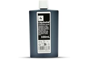 Liquiwire Peinture Conductrice 100ml - Revêtement Carbone à l'Eau pour Blindage Guitare, Réparation PCB et Télécommandes - Noir Mat - Blindage EMI/RF