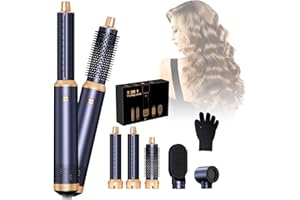 MOGAWAVE Air Styler 5 in 1 1000w Hair Dryer Brush Set,30mm Air Curler, Detachable Styler Tools for Drying Curling Straightening,3 Wind Speed and Temperature(with Glove)