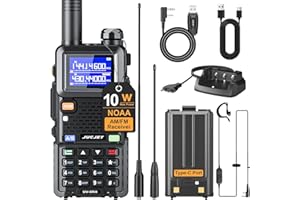 JUCJET UV-5RH Walkie Talkies Neuartiges Hochleistungs, Reichweite mit 2500mAh Akku, 999 Kanäle, High-Gain-Antenne, Taschenlampe, USB-Ladestation, für Abenteuer, Outdoor, Camping, Familie(1 Stück)
