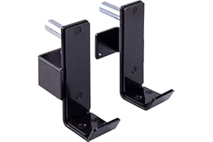 'AmStaff Fitness J-Hooks Power Rack for 2''x 2'' 2.5''x2.5'' 3''x3'' 2.5''x3.25'' Tube Squat Rack Attachment, J Cups Barbell Holder for Power Cage, Heavy Duty 1000 LB Capacity, (Set of 2)'
