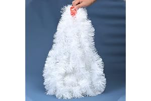 YUNSTK Girlanda bożonarodzeniowa z lametą, 10 m, błyszcząca girlanda choinkowa, puszysta dekoracja bożonarodzeniowa, girlanda na schody, Boże Narodzenie, imprezę, do użytku wewnątrz i na zewnątrz (biała)