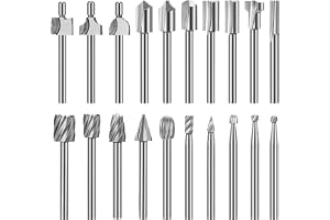 Borrsats med 20 delar, HSS-stål med hög hårdhet, roterande bitssats med 1/8 tum (3 mm) skaft, fräsbitsar, DIY-graveringsverkt