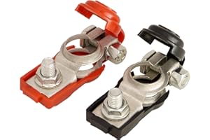 L & P CAR DESIGN A0066-3-1 Batterieklemmen Set Batteriepolklemmen 12V 24V mit Pol Abdeckung Batterie Klemmen Polklemmen Autobatterie + Plus - Minus Batterie Pole Klemme Anschluss Auto LKW Camping Solar