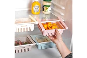 Frasheng 4 Pièces Organisateur de Tiroir de Réfrigérateur,Escamotable avec Boîte de Rangement pour Réfrigérateur, Set