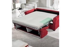 Flexinn Jolly - Materasso per Divano Letto 140x190 alto 12cm. Sfoderabile e lavabile in lavatrice. Adatto per camper, roulotte, brandine.