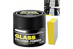 JINJIAR Glass Polishing Powder,Glass Scratch Remover,Po-wder Detergent Gl-ass,C-ar Window Screen Cl-eaner,Oil Film Cleaner,Car Gla/ss Cleaning Powder,Windscreen Scratch Repair,Car Window Screen Cleaner,30G