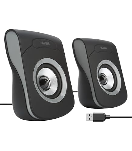 Haut-parleurs Stéréo USB V7 SP2500 - 5W, Câble Audio 3.5 Mm - Pour PC, Bureau, Portable - 7