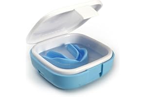 encase Dental Retainer Case with Dental Bath – Dual Purpose Hygienic Denture Case for Storage and Immersion of Mouthguards, Ortho Retainers + Dental Appliances (Cool Blue)