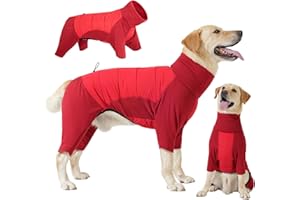 Dotoner Abrigo Perros de Patas Impermeable, Abrigos Perro de Invierno Chaqueta con Abertura para Arnés, Pijama para Razas Pequeñas, Medianas y Grandes