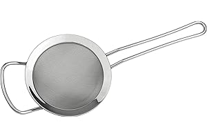 Grunwerg ST-3005 Fine Mesh Strainer with Polished Rim And Handle, Silver, 5-Inch, 12cm Diameter