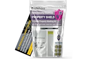 SAFEHAUS Property Shield - Ultimate Property Marking Kit with Long Lasting Ultraviolet Invisible Ink Pen and Visible Stickers Kit to Give You Peace of Mind with All Your Valuables and UV LED Torch