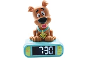 LEXIBOOK Despertador Scooby-Doo con Pantalla LCD Digital y luz de Noche integrada, Color Azul, Multicolor
