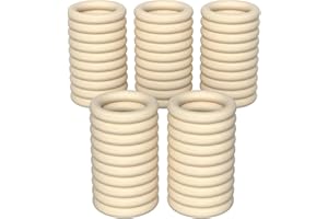 Chiluxendo 50 Stück Holzringe zum Basteln, Makramee Ringe, Serviettenringe, Holzring Hölzern, Natürliche Holzreifen, für Kunst & Handwerk, Heimwerken, Wohnkultur & Schmuckherstellung (Ø 45mm)