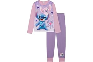 Disney Lilo & Stitch Ensemble de pyjama 2 pièces pour fille avec Stitch et Ange, Lilas, âge 5-12 ans