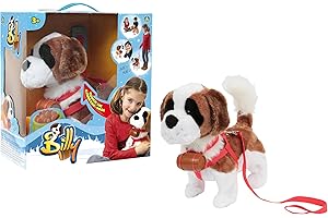 Billy, Mon Chien, Peluche Interactive à Promener, il Marche, s'assoie, aboie, Jouet pour Enfants dès 3 Ans, GIOCHI PREZIOSI, AMB00