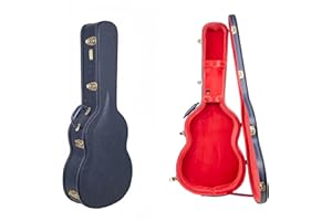 Crossrock Relief Series Classical Guitar Case for 4/4 Nylon-String | Carved Ocean Blue Finish, Deep Scarlett Velvet Interior, Lock – Premium Wooden Hardshell - Ocean Blue（CRW630COB）
