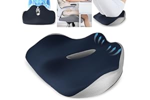 Fwiull Cuscino Sedia Ufficio, Cuscino Sedile di Memory Foam, Cuscino Sedile Auto, Modellamento dei fianchi, Rilievo sul cuscino Ergonomico per Auto, Divano, Ufficio
