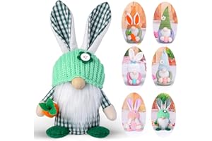 DLISHKA Osterdeko Wichtel PlüSch,Osterzwerg Mit Gartenzwerg Design,Einzigartige Osterdekoration,Geschenk FüR Kinde,FrüHlingshaftes Zuhause Und GlüCksbringender Charme Osterdekorationen.(Gestricktes Grün)