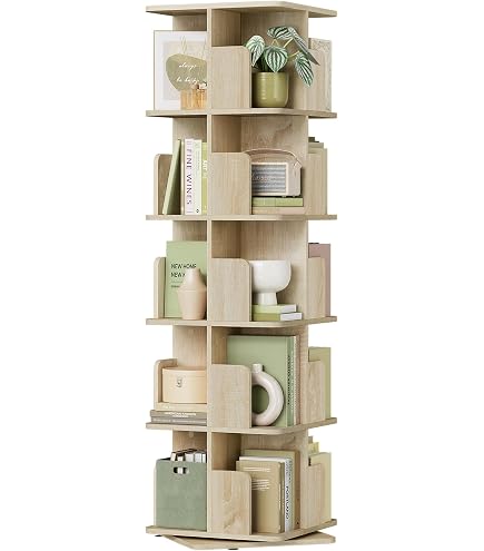 Relaxdays Petite Bibliothèque Rotative à 360°, 3 Niveaux