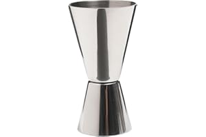 BarCraft Cocktail Jigger Dual Spirit Measure Cup, Stainless Steel, 25ml/50ml