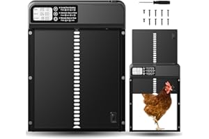 MASTERFUN Porte Automatique Poulailler en Alliage d'aluminium avec Écran LCD Programmable Étanche, Minuterie