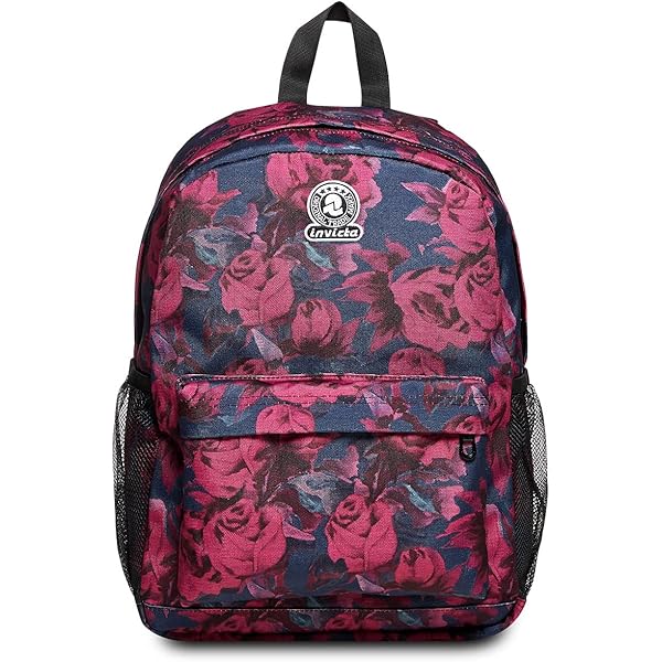 Invicta Zaino Scuola Carlson, Rosa, Mono Scomparto Con Tasca per PC e Tasca per Borraccia, 24 lt, Scuola Media e Superiore, Zaino Ragazza