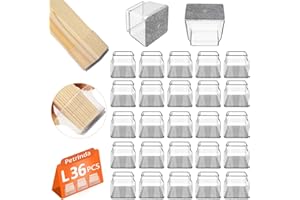PETRINDA Chair Leg Floor Protectors,36 Pcs Silicone Chair Leg Covers Caps Stool Leg Protectors Square Chair Leg Protection Covers Furniture Feet Protectors Pads,No Scratches and Noise(Fit:28-45mm)