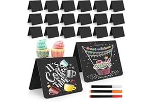 BBJINRONJY 20 Stück Mini Kreidetafel Klein Kleine Tafeln Zum Beschriften,Küchennotizen,Tischkarten für Nachrichtenschilder,Preisschilder Tischkarten,Buffet,Hochzeit,Party,Bäckerei,Café
