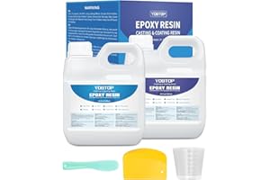 YOBTOP Epoxidharz Set, 2370ml/80oz Epoxidharz mit Härter Glasklar Gießharz Nicht Giftig Geruchsarm Blasenfrei Resin Gießharz für DIY Kunst, Schmuck, Untersetzer, Tischplatten, Holz, Anfänger 1:1