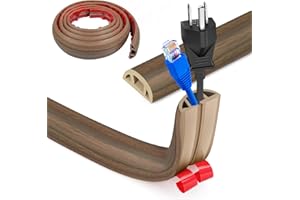 HENGRONGSHEN Canalina flessibile per cavi, per pavimento, canalina per cavi, 2 m x 3 cm, copertura per cavi, per uffici, appartamenti, magazzini, hotel (venature del legno A)