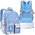 Girls School Bag, School Bag Leisure Backpack School Student Laptop Backpack, Waterproof Backpack,Accessories Plush Pendant for Teens Girls Women Students School Bag