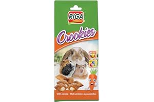 Riga - Crookies aux Carottes - Biscuits Croustillants pour Lapins Nains, Cochons d'Inde et Petits Rongeurs - Riche en Vitamines et Oméga 3 - 50 g