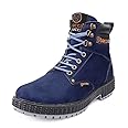 Bacca Bucci Original 4-Eye Artificial Suede Scott Moto Inspired Combat High top Ankle Boots for Men