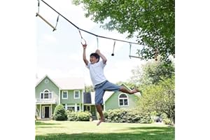Cretee 13.5M Ninja Slackline Outdoor Tree Hanging Obstáculos Line Accessories Play Set Obstáculo Equipo de Entrenamiento Slack Line Outdoor Equipamiento Deportivo para niños