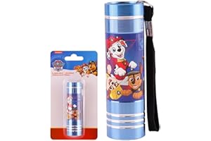 KIDS LICENSING SRV Hub® Paw Patrol Flashlight Torch, 9 LED Torch with Colors LED Flashlight Mini Torch for Kids Featuring TV Characters for Boys 3+ Years - Paw Patrol Blue