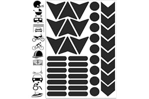 Biomar Labs® Oznaczenia o wysokiej widoczności, zestaw odblaskowych naklejek, czarne odbijające światło naklejki, wysoka widoczność w nocy, uniwersalne, samoprzylepne, D46, 40 szt.