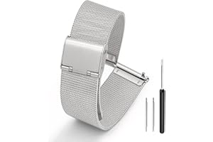 Adallor® Cinturino Orologio Acciaio 22mm 20mm 18mm 16mm 14mm 12mm 10mm, Intercambiabili Cinturino in Metallo per Orologio Uomo Donna con Perni e Strumento, Cinturini Smartwatch Universali Watch Straps