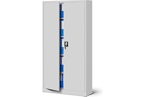 Jan Nowak Armadio da Ufficio C001 Archivio per Officina in Metallo Verniciato a polvere Chiudibile 185 cm x 90 cm x 40 cm (Grigio)
