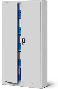 Büroschrank Aktenschrank 90x40x180 Cm – Metallschrank Mit 3 Böden, Pulverbeschichtet Grau, Abschließbar