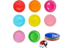 PTBWS Platos de Papel Colores para Cumpleaños, 100 Pieza Platos Desechable Colores,Plato de fiesta redondo de bricolaje,Platos de Papel Fiesta,para Cumpleaños,Bodas,Bautizos Fiestas, Banquetes (100)