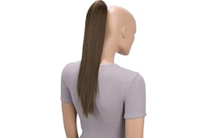 ‎CAISHA CAISHA by PRETTYSHOP 50cm Clip on Zopf Haarteil Pferdeschwanz Haarverlängerung Kunsthaar Glatt Braun H148