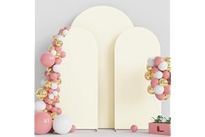 Wokceer Hochzeitsbogen-Abdeckung, 200 cm, 182 cm, 182 cm, 180 cm, Spandex, Set mit 3 Hochzeitsbogen-Aufsätzen, runde Oberseite, Chiara-Bogen, Hintergrundständer, Abdeckung für Geburtstagsparty,