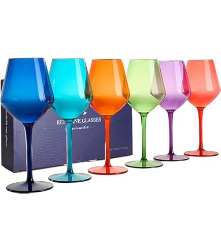 Bicchieri Da Vino In Plastica Infrangibile Doimoflair - Giallo, 47 Cl, 6 Pezzi - Foto 3